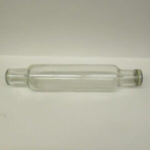 Vintage Good House Keeping 14" ROLL-RITE Glass Rolling Pin - Original Metal Lid